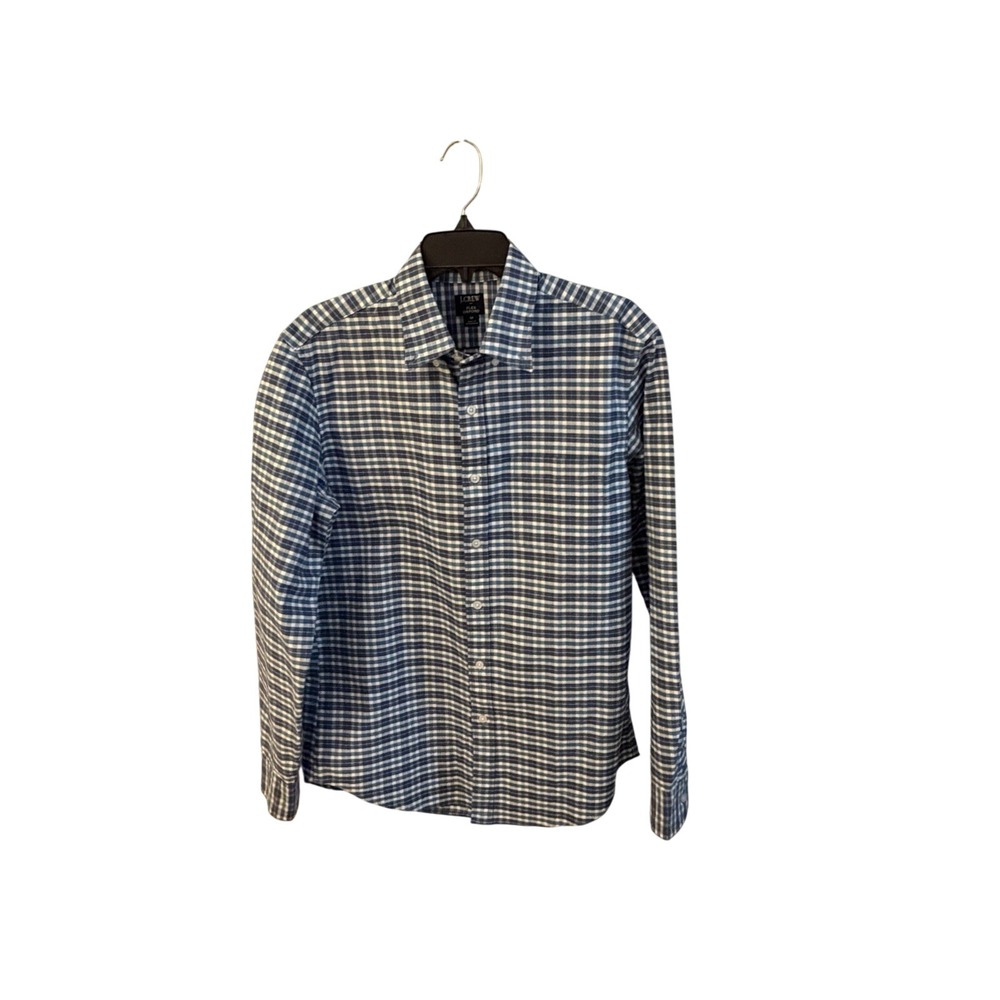 J.Crew Men's Classic Fit Flex Oxford Button-Down Shirt In Blue Gingham Size M